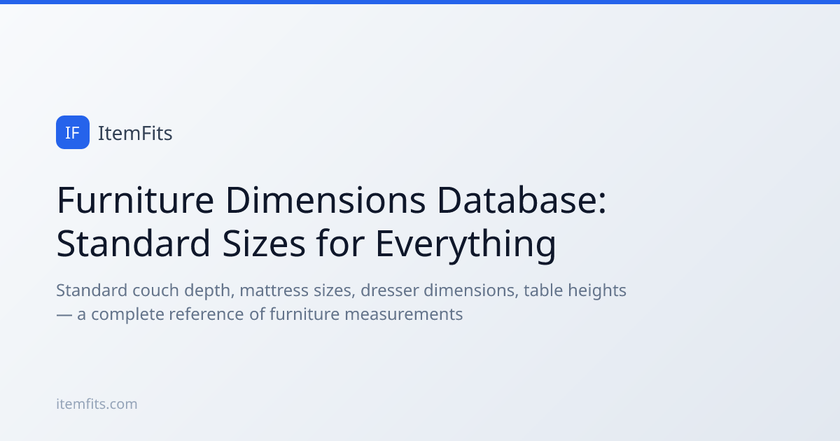 Furniture Dimensions Database: Standard Sizes for Everything | ItemFits