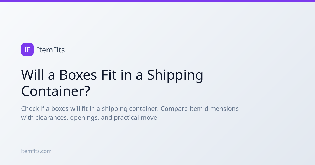 Will a Boxes Fit in a Shipping Container? Fit Calculator | ItemFits
